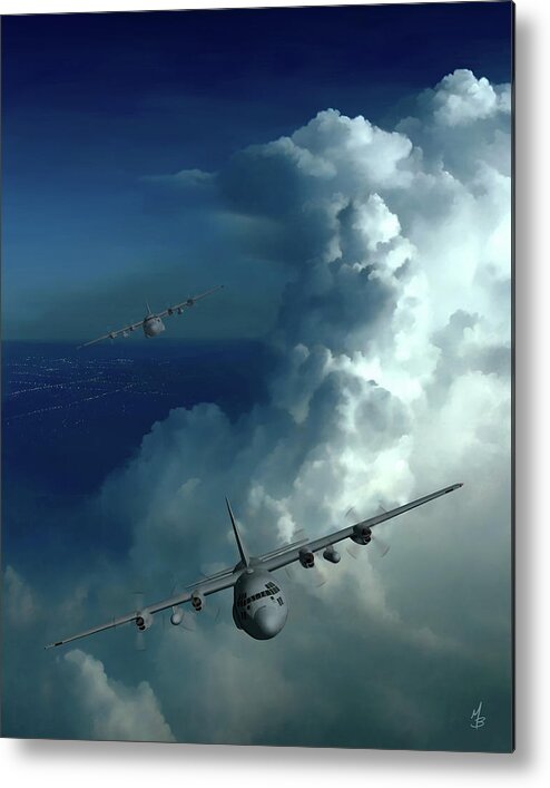C-130 Metal Print featuring the digital art Mutual Support by Michael Brooks