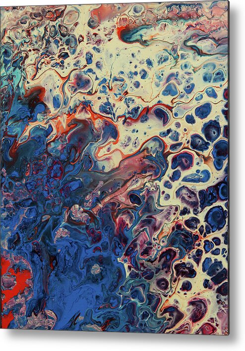 Fluid Metal Print featuring the painting New Painting Who Dis by Jennifer Walsh