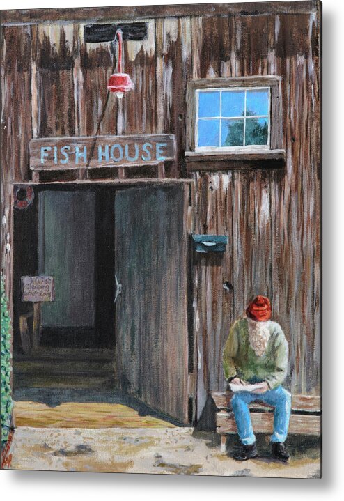 Deborah Smith Metal Print featuring the painting Old Fish House Afternoon by Deborah Smith