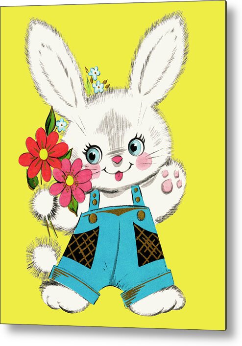 Animal Metal Print featuring the drawing One Bunny by CSA Images