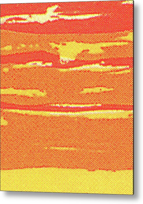 Abstract Metal Poster featuring the drawing Orange sky by CSA Images