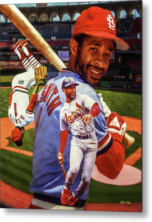 Ozzie Smith St Louis Cardinals MLB Baseball Busch Stadium Art Collage  Painting by Arthur Milligan - Pixels