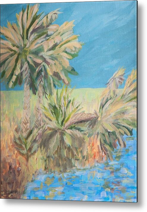 Landscape Metal Print featuring the painting Palmetto Edge by Deborah Smith