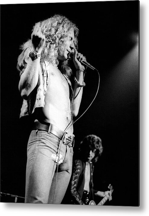 Led Zeppelin Metal Print featuring the photograph Photo Of Robert Plant And Led Zeppelin by David Redfern