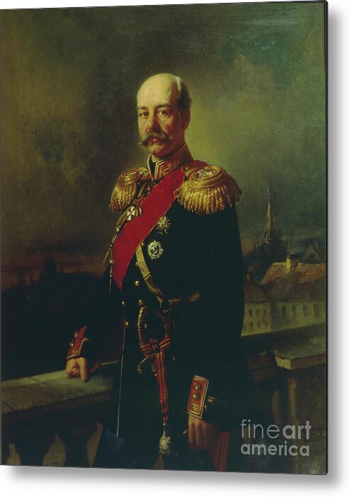 Oil Painting Metal Print featuring the drawing Portrait Of General Konstantin by Heritage Images