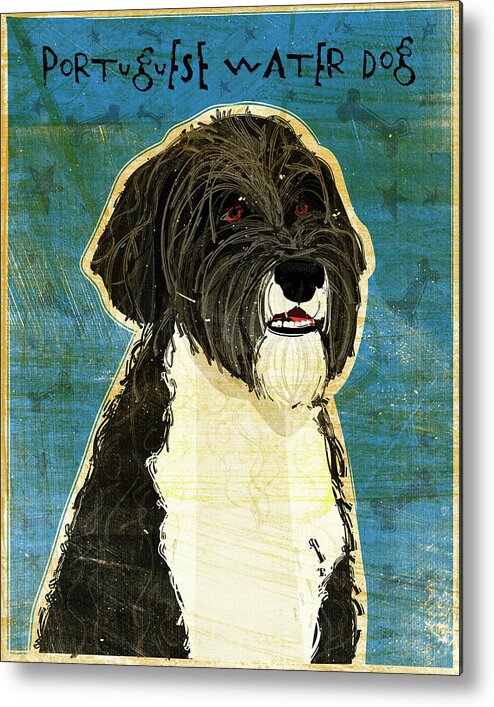 Portuguese Water Dog
 Metal Print featuring the digital art Portuguese Water Dog by John W. Golden