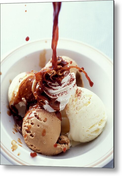 Viewpoint Metal Print featuring the photograph Pouring Espresso Onto The Ice Cream by Daj