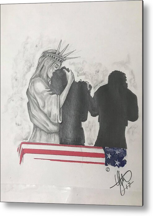 Liberty Metal Print featuring the drawing Price of Liberty by Howard King