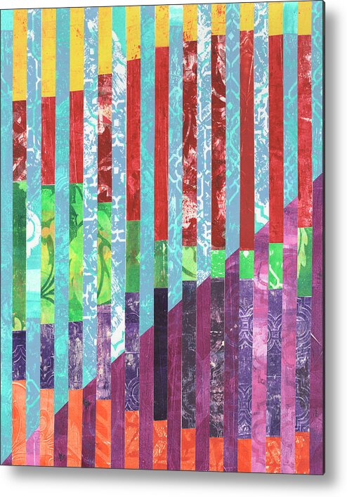 Abstract Metal Print featuring the painting Quilted Monoprints IIi by Regina Moore