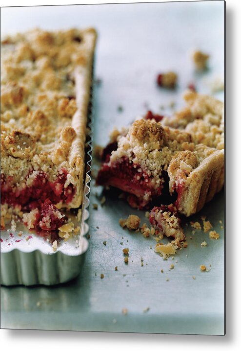#new2022 Metal Print featuring the photograph Raspberry Crumble Tart by Romulo Yanes
