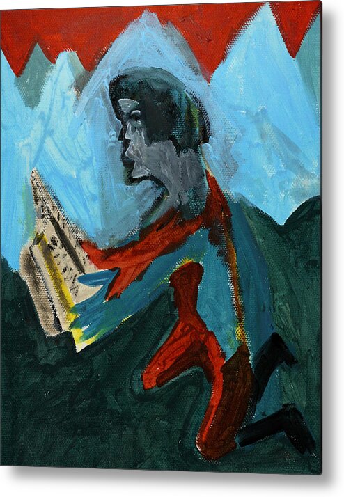 Reading Metal Print featuring the painting Reading by Edgeworth Johnstone