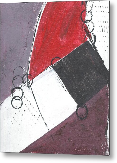 Abstract Metal Print featuring the painting Red and Black Study 1 by Christine Chin-Fook