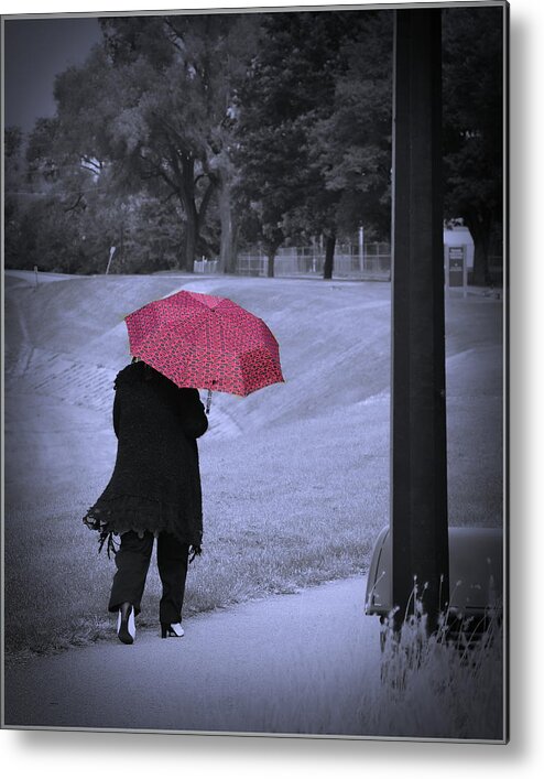  Metal Print featuring the photograph Red Umbrella by Jack Wilson
