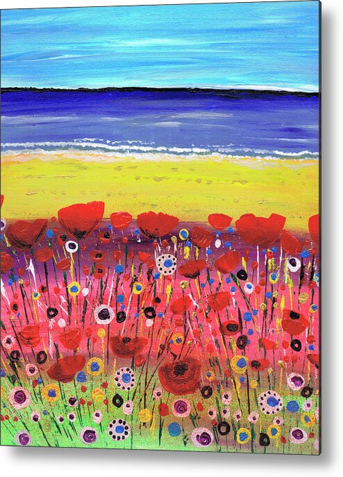 Remembrance Poppies Metal Print featuring the painting Remembrance Poppies by Caroline Duncan Art