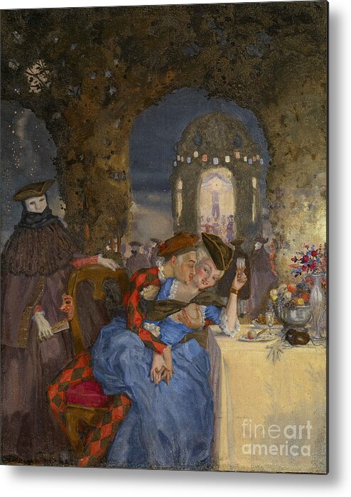 Oil Painting Metal Print featuring the drawing Rendezvous, C. 1918. Artist Somov by Heritage Images