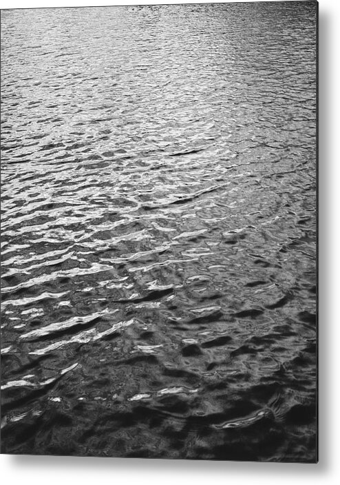 1950-1959 Metal Print featuring the photograph Rippled Water Surface B&w by George Marks