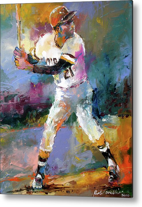 Roberto Clemente Metal Print featuring the painting Roberto Clemente by Richard Wallich