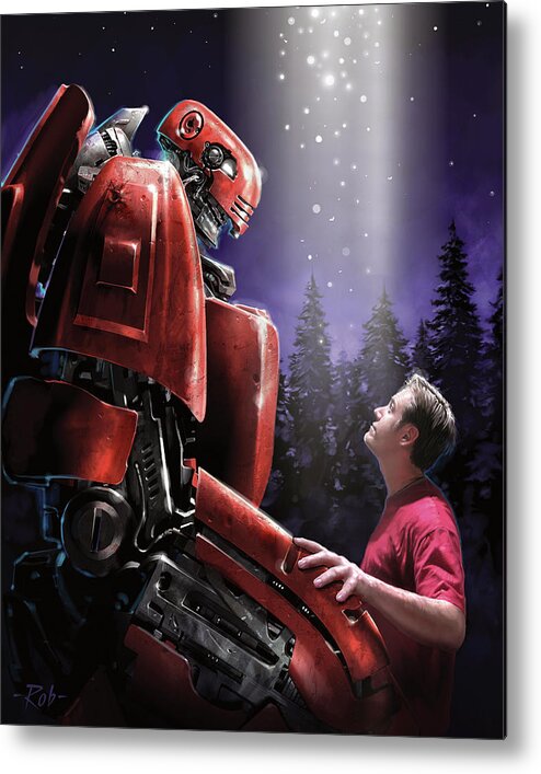 Robot Metal Print featuring the mixed media Robot Buddy by Rob Johnson