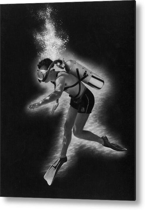 Underwater Metal Print featuring the photograph Scuba Diver by Frederic Lewis
