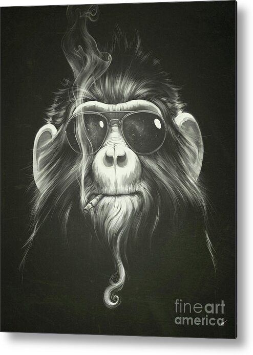 Ape Metal Print featuring the digital art Senor Smoke by Lukas Brezak