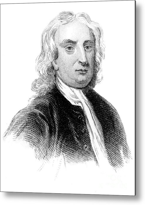 Physicist Metal Print featuring the drawing Sir Isaac Newton, English Physicist by Print Collector