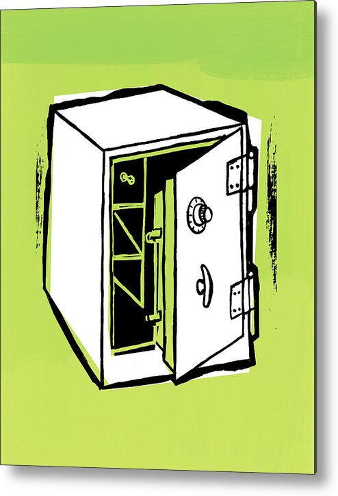 Business Metal Print featuring the drawing Small Cash Safe by CSA Images