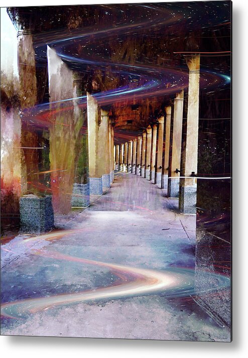 Space Corridor Metal Print featuring the photograph Space Corridor by Linda Sannuti