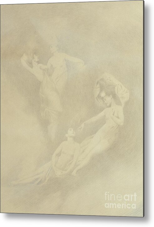 Spirit Metal Print featuring the drawing Spirits in the Mist by Charles Prosper Sainton
