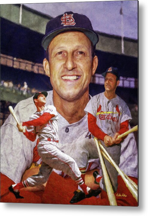 Stan Musial St Louis Cardinals MLB Baseball Stadium Art Collage Metal Print  by Arthur Milligan - Pixels