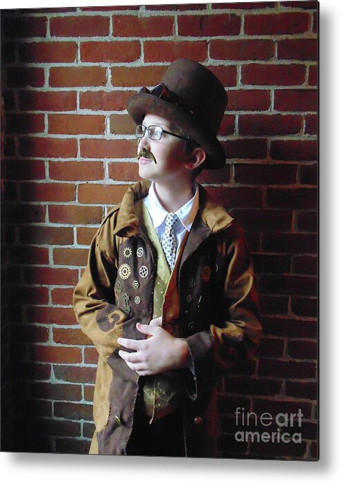 Halloween Metal Print featuring the photograph Steampunk Gentleman Costume 1 by Amy E Fraser