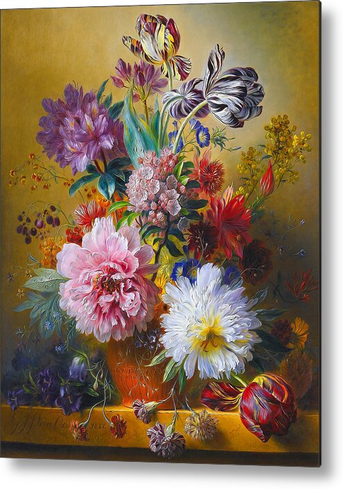Paint Metal Print featuring the painting Still life 10 by Georgius Jacobus Johannes van Os