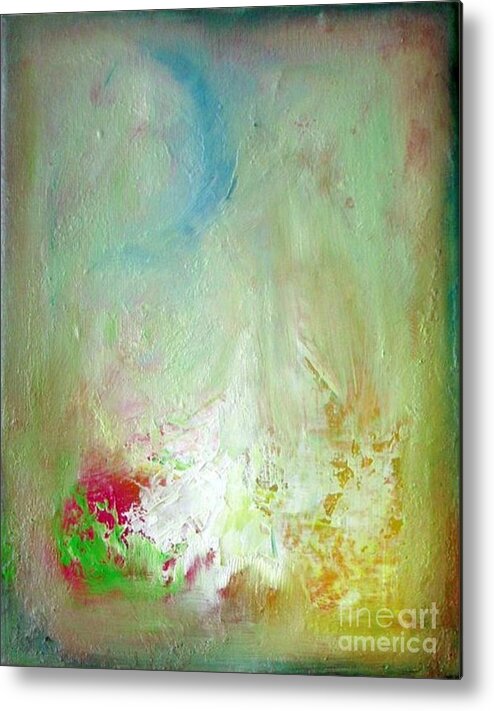 Abstract Metal Print featuring the painting Summer Blue Moon by Vesna Antic