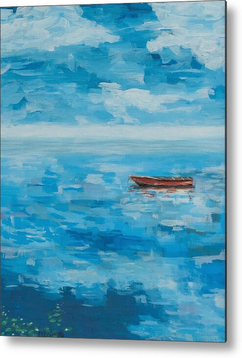 Boat Metal Print featuring the painting Summer Float by Deborah Smith