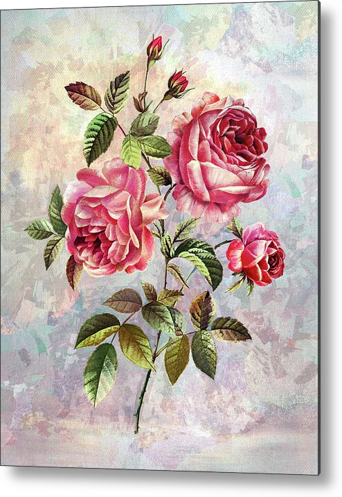 Flowers Metal Print featuring the digital art Sweet Fragrance of Roses by Grace Iradian