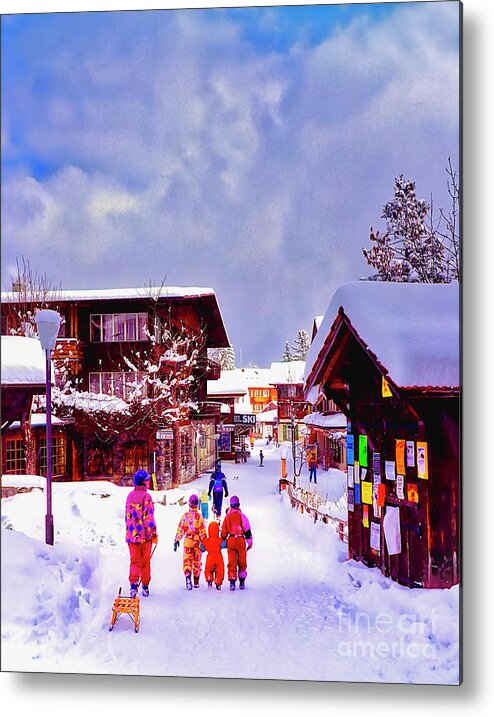 Swiss Metal Print featuring the photograph Swiss Week End Mountians Family by Tom Jelen