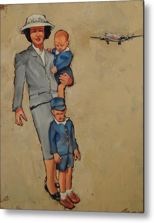 1950's Metal Print featuring the painting The Days When Father Knew Best by Jean Cormier