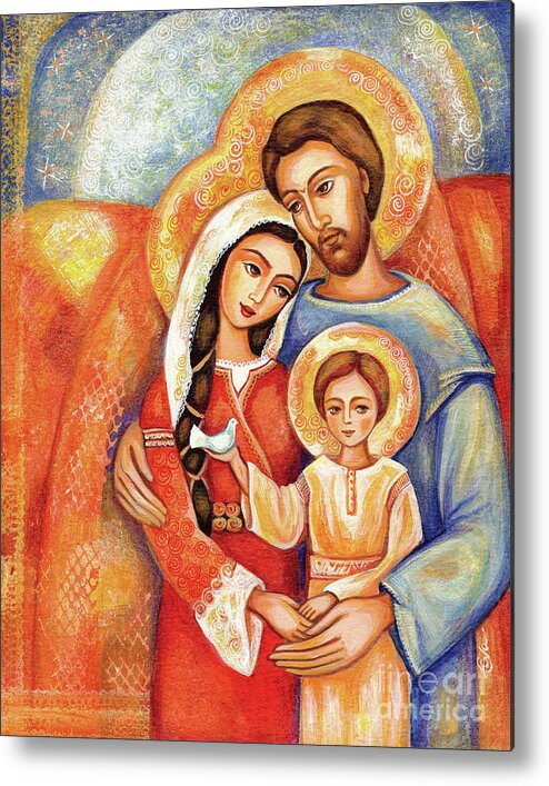 Holy Family Metal Print featuring the painting The Holy Family by Eva Campbell