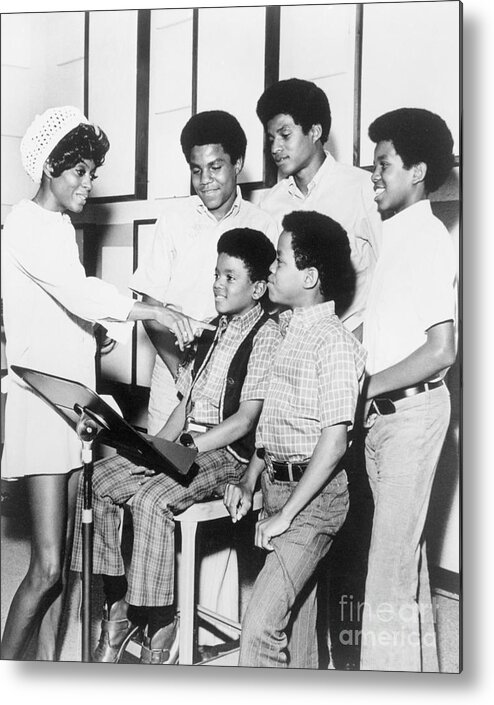 Singer Metal Print featuring the photograph The Jackson 5 With Diana Ross by Bettmann