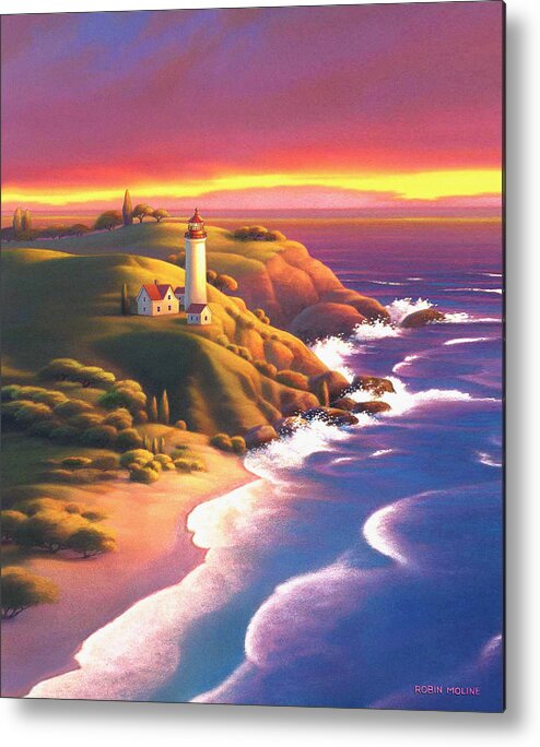 Light House Metal Print featuring the painting The Light House by Robin Moline