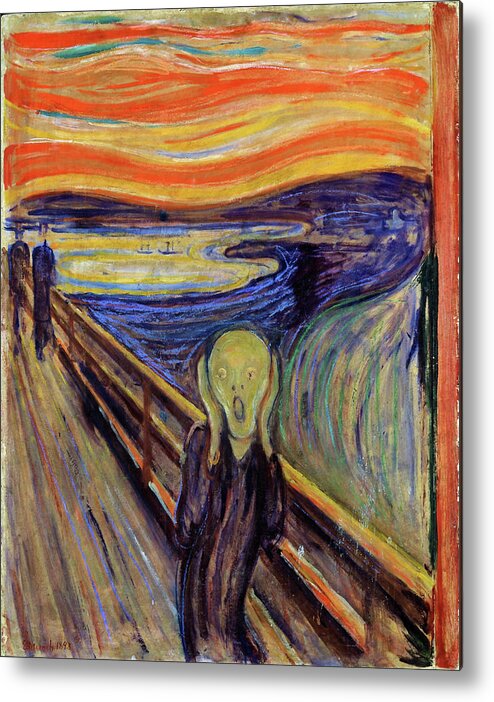 Edvard Munch Metal Print featuring the painting The Scream 1893 - Digital Remastered Edition2 by Edvard Munch
