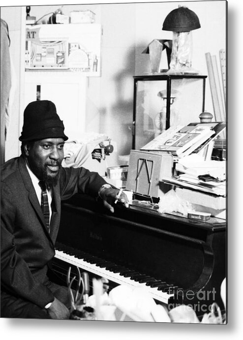 Music Metal Print featuring the photograph Thelonious Monk At Home by The Estate Of David Gahr