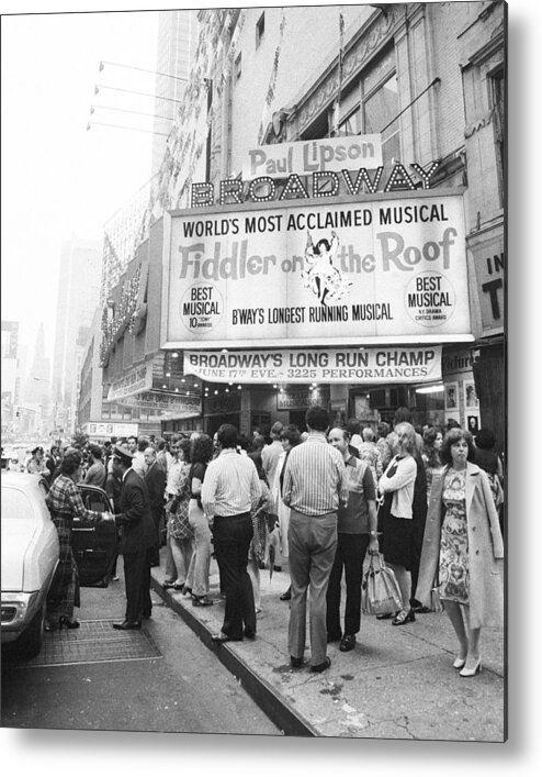 Broadway Metal Print featuring the photograph Theres Standing Room Only On The by New York Daily News Archive