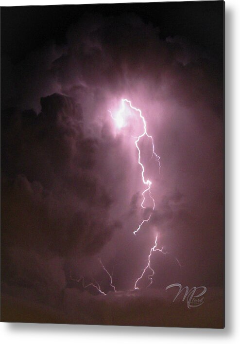Lightning Metal Print featuring the photograph Three Faces of God by Marlenda Clark