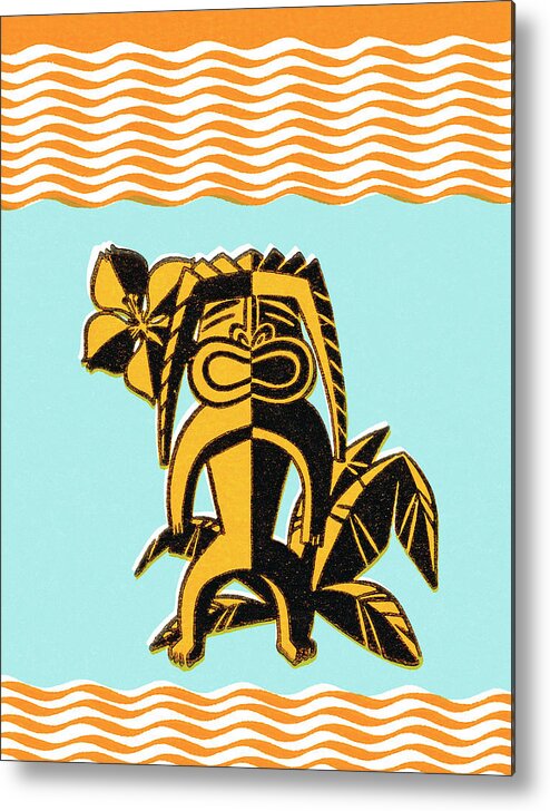 Black Magic Metal Print featuring the drawing Tiki totem by CSA Images