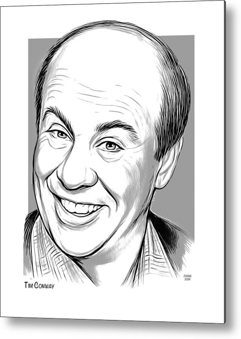 Tim Conway Metal Print featuring the drawing Tim by Greg Joens