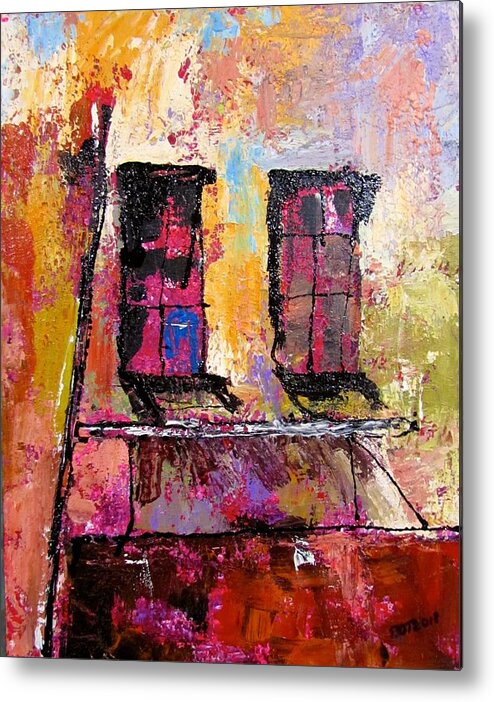 Old Building Metal Print featuring the painting Time 1 by Barbara O'Toole