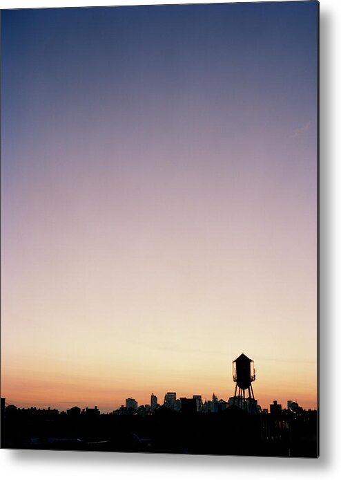 Reservoir Metal Print featuring the photograph Usa, New York, Brooklyn, Silhouette Of by Andy Ryan