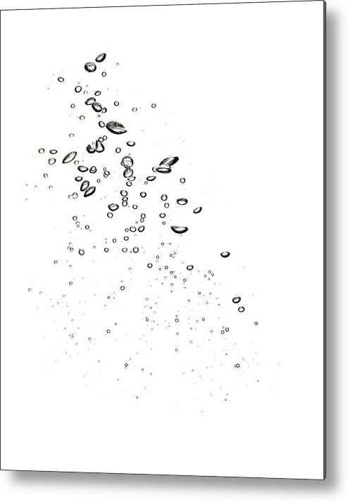 Underwater Metal Print featuring the photograph Water Bubbles On Clear White Background by Mkurtbas