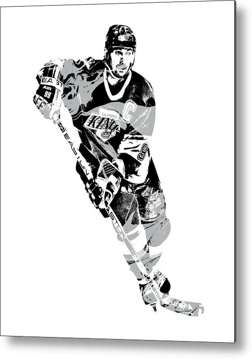 Wayne Gretzky Edmonton Oilers Watercolor Strokes Pixel Art 1 Mixed