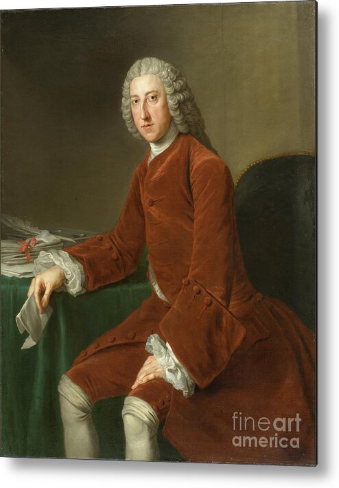 William Hoare Metal Print featuring the painting William Pitt, Later First Earl Of Chatham by William Hoare